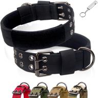 🐾 5-point adjustable military dog collar with metal d-ring | tactical dog training collar for medium to large dogs | 1.5” width | soft padded lining | available in 5 colors logo