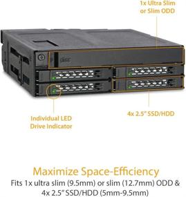 img 1 attached to 🔒 ICY DOCK ToughArmor MB604SPO-B - 4 x 2.5 SAS & SATA SSD/HDD & (Ultra) Slim Optical Disk Drive CD DVD ROM Backplane Cage