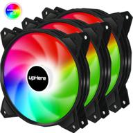 🌈 uphere long life 120mm pwm 4-pin high airflow quiet edition rainbow led case fan for pc cases, cpu coolers, and radiators - 3-pack, pf120cf4-3 logo