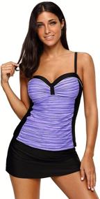 img 4 attached to EVALESS Printed Tankini Swimsuit X Large Women's Clothing