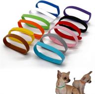 🐶 24pcs holly trip puppy whelping collars: soft adjustable id bands for newborn pet dog cat - 12 colors logo