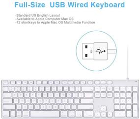 img 2 attached to 💻 Aluminum USB Wired Keyboard: Ideal for Apple Mac Pro, Mini Mac, iMac & More