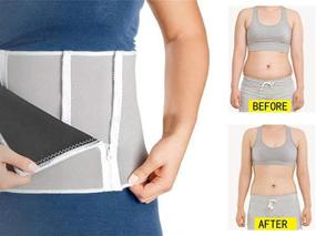 img 4 attached to 🔥 UTRAX Neoprene Adjustable Waist Trimmer: 6 Zipper Slimming Belt for 25"-45" Waistline Weight Loss