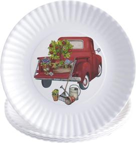 img 3 attached to 🌸 Floral Melamine Dinner Serving Plates: Enhancing your Dining Experience