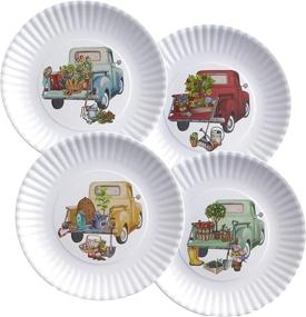 img 4 attached to 🌸 Floral Melamine Dinner Serving Plates: Enhancing your Dining Experience
