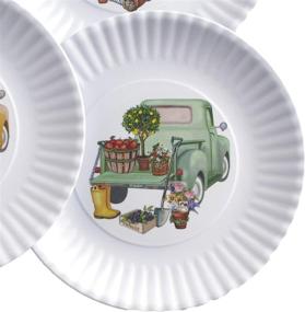 img 2 attached to 🌸 Floral Melamine Dinner Serving Plates: Enhancing your Dining Experience