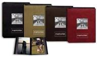 📷 browse pioneer embroidered patch faux suede photo album - dark brown, holds 100 4x6" photos logo