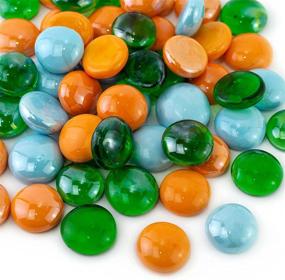 img 3 attached to Versatile 5 LB Home Decor Propane Fire Pit Glass Gems: Enhance Indoors & Outdoors with Mixed Green, Blue, and Orange Beads – Perfect for Aquariums, Crafts, Room Decoration, Coffee Table, Plants, and More!