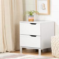 🌟 stylish and functional: south shore kanagane 2-drawer nightstand in pure white логотип