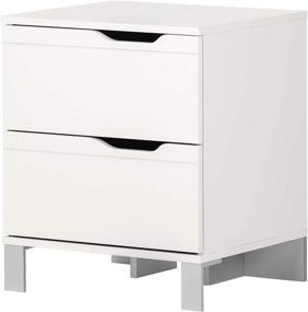 img 2 attached to 🌟 Stylish and Functional: South Shore Kanagane 2-Drawer Nightstand in Pure White