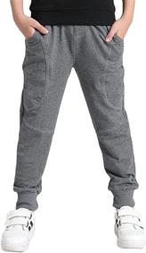 img 4 attached to 👖 KISBINI Boys' Cotton Sport Pants – Athletic Sweatpants for Kids and Children
