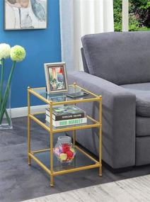 img 3 attached to Convenience Concepts Royal Crest End Table: Stylish Clear Glass & Gold Accent