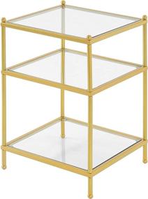 img 4 attached to Convenience Concepts Royal Crest End Table: Stylish Clear Glass & Gold Accent