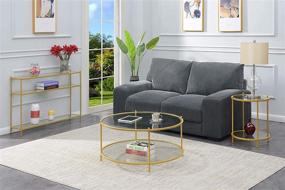 img 1 attached to Convenience Concepts Royal Crest End Table: Stylish Clear Glass & Gold Accent