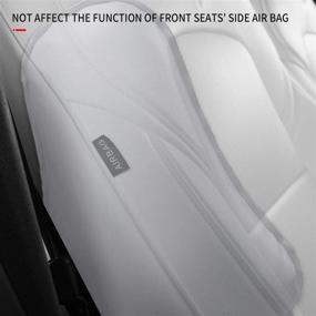 img 1 attached to Xipoo Fit Tesla Model 3 Model Y Car Seat Cover PU Leather Cover All Season Protection For Tesla Model 3 2017-2021 Model Y 2020 2021 (White-PU