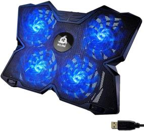 img 4 attached to 💨 KLIM Wind Cooling Pad - Lightweight, Quiet, and Powerful Laptop Cooler - Supports 11-17 Inch Laptops, PS4 - 4 Fans - USB Slim Portable Laptop Stand - Enhanced 2021 Version - Blue