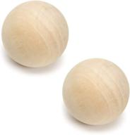 🔴 pack of 2 cys excel 5-inch decorative wood balls - natural round unfinished wood spheres for diy arts & crafts logo