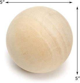 img 1 attached to 🔴 Набор из 2 CYS EXCEL декоративных деревянных шаров диаметром 5 дюймов - натуральные круглые незаконченные деревянные сферы для рукоделия и творчества.