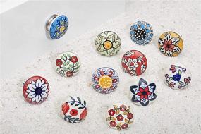 img 3 attached to 🎨 Artncraft 12pc Dotted Ceramic Cabinet Knob Set – Vibrant Furniture Handle Drawer Pulls (Design 2)