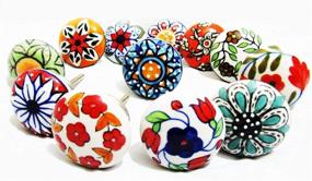 img 4 attached to 🎨 Artncraft 12pc Dotted Ceramic Cabinet Knob Set – Vibrant Furniture Handle Drawer Pulls (Design 2)