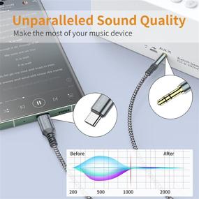 img 2 attached to 3.3FT USB-C to 3.5mm Audio Cable, Type C to Aux Male Adapter Dongle Cord for Car Headphone Jack - Compatible with Samsung Galaxy S21 S20 Ultra S20+ Note 20 10 S10 S9 Plus, iPad Pro, Pixel 4 3 XL