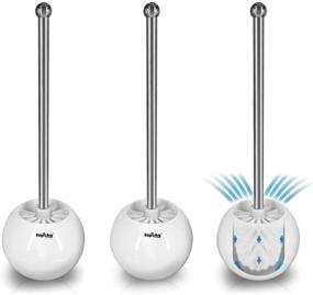 img 4 attached to 🚽 Topsky Toilet Brush with Holder, 3 Pack - Stainless Steel Handle & Deep Cleaning for Bathroom Storage