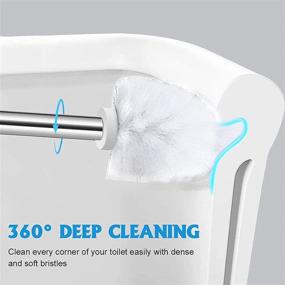 img 1 attached to 🚽 Topsky Toilet Brush with Holder, 3 Pack - Stainless Steel Handle & Deep Cleaning for Bathroom Storage