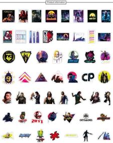 img 2 attached to 52Pcs CYB_Rp_Nk Stickers Car Sticker For Snowboard Motorcycle Bicycle Phone Computer DIY Keyboard Car Window Bumper Wall Luggage Decal Graffiti Patches