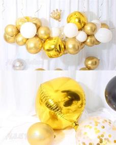 img 3 attached to 🎈 Декоративные шары AULE Gold Orbz - набор из 6 штук, огромные металлические золотые шары 4D, большие фольгированные сферические шары, крупные миларовые круглые шары для потрясающего вечериночного декора.