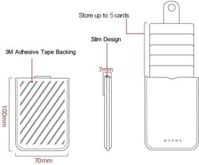 img 1 attached to 📱 Устройство для хранения карт с блокировкой RFID - обложка из искусственной кожи для телефона iPhone/Android/всех смартфонов - наклейка с выдвижным кармашком на 5 карт, универсально подходит для кредитных карт и наличных денег (золотой цвет)