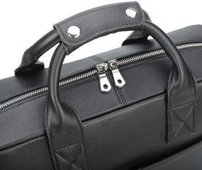 img 3 attached to 👜 Texbo Full Grain Leather Men's 16-Inch Laptop Messenger Bag Briefcase Tote with YKK Metal Zippers in Black