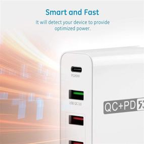 img 2 attached to 🔌 53W 4-Port USB Charging Station - USB C Charger, Multi-Port Quick Charge 3.0 QC 3.0 and PD 20W Speed Wall Charger for iPhone Xs/Max/XR/X/8/7/Plus, iPad Pro/Air 2/Mini/iPod, Galaxy S9/S8/S7