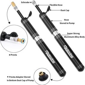 img 2 attached to 🚲 Convenient Mini Bike Pump and Puncture Repair Kit - 120 PSI, Presta and Schrader Compatible