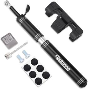 img 4 attached to 🚲 Convenient Mini Bike Pump and Puncture Repair Kit - 120 PSI, Presta and Schrader Compatible