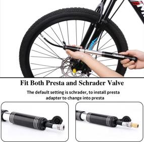 img 1 attached to 🚲 Convenient Mini Bike Pump and Puncture Repair Kit - 120 PSI, Presta and Schrader Compatible