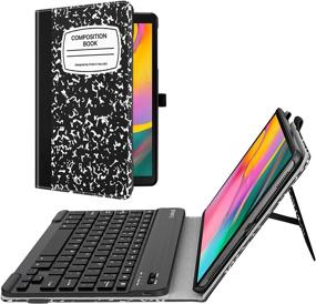 img 4 attached to Fintie Folio Keyboard Case for Samsung Galaxy Tab A 10.1 2019 - Premium PU Leather Stand Cover with Bluetooth Keyboard