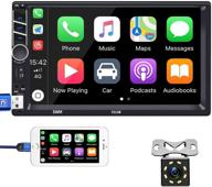 🚗 hikity автомагнитола с поддержкой apple carplay: 7-дюймовый сенсорный экран, bluetooth, fm-радио, зеркальная ссылка + резервная камера и пульт управления включены. логотип