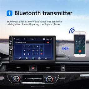 img 2 attached to 🚗 Hikity Автомагнитола с поддержкой Apple Carplay: 7-дюймовый сенсорный экран, Bluetooth, FM-радио, зеркальная ссылка + резервная камера и пульт управления включены.