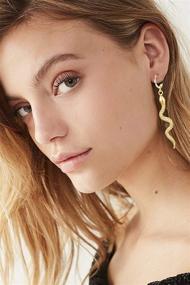 img 3 attached to 🐍 ZITULRY Snake Earrings Set: Stunning Charm Huggie Hoop Earrings for Women - Crystal Serpent Jewelry Gift, Gold