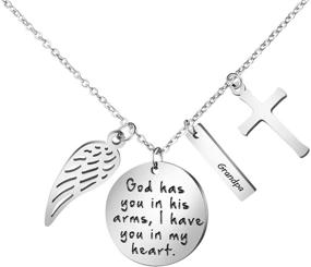 img 4 attached to 🕊️ Angel Wings Sympathy Necklace: Memorial Gifts for Loss of Dad, Mom, Husband - Remembrance Jewelry in Silver Stainless Steel Pendant