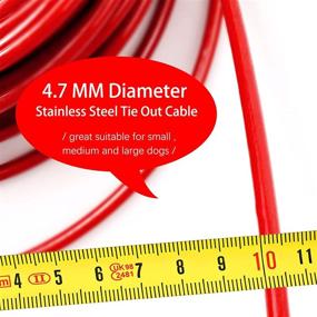 img 3 attached to Durable, Heavy Duty Dog Tie Out Cable for Outside Yard or Camping - Suitable for Large Dogs Up to 125lbs - Chew Proof Dog Runner - 30/50FT Length