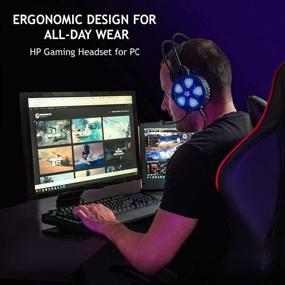 img 2 attached to High-Performance Gaming Headset by HP for PS4, Xbox One, PC Controller | Immersive Bass Surround Sound, LED Light, Noise Isolation | Over-Ear Headphone with Mic | 3.5mm USB Cable | Compatible with Laptop, Mac, Nintendo Switch Games