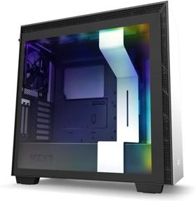 img 4 attached to 🖥️ Корпус компьютера для игр NZXT H710i Mid Tower с разъемом USB Type-C, закаленным стеклом, вертикальным монтажем GPU и интегрированным RGB-подсветкой - Белый/Черный