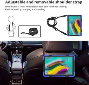 img 2 attached to 📱 Blue Samsung Galaxy Tab S5e Case – SIBEITU 3 Layer Protection Cover with Stand, Hand Strap & Shoulder Strap – Heavy Duty Shockproof Childproof Case for 10.5'' Tablet