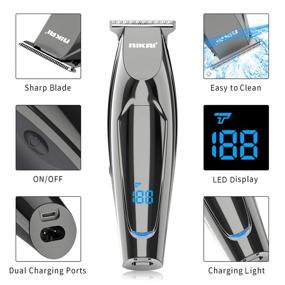 img 3 attached to 💇 Cordless Hair Clippers for Men - Professional Rechargeable Trimmer for Family Use, Beard Grooming, and Body Hair - Adjustable Length, Strong Motor, Corded Option, LED Display