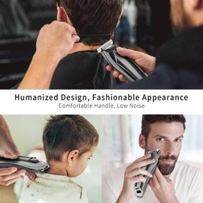 img 2 attached to 💇 Cordless Hair Clippers for Men - Professional Rechargeable Trimmer for Family Use, Beard Grooming, and Body Hair - Adjustable Length, Strong Motor, Corded Option, LED Display