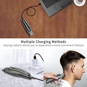 img 1 attached to 💇 Cordless Hair Clippers for Men - Professional Rechargeable Trimmer for Family Use, Beard Grooming, and Body Hair - Adjustable Length, Strong Motor, Corded Option, LED Display