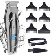 💇 cordless hair clippers for men - professional rechargeable trimmer for family use, beard grooming, and body hair - adjustable length, strong motor, corded option, led display logo