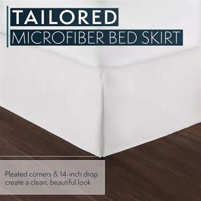 img 3 attached to 🛏️ HC Collection White Queen Bed Skirt - Dust Ruffle with 14 Inch Drop - Tailored, Resistant to Wrinkles & Fading