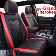 🚘 inch empire custom fit jeep grand cherokee seat cover 2011-2021 airbag compatible synthetic leather waterproof black red logo